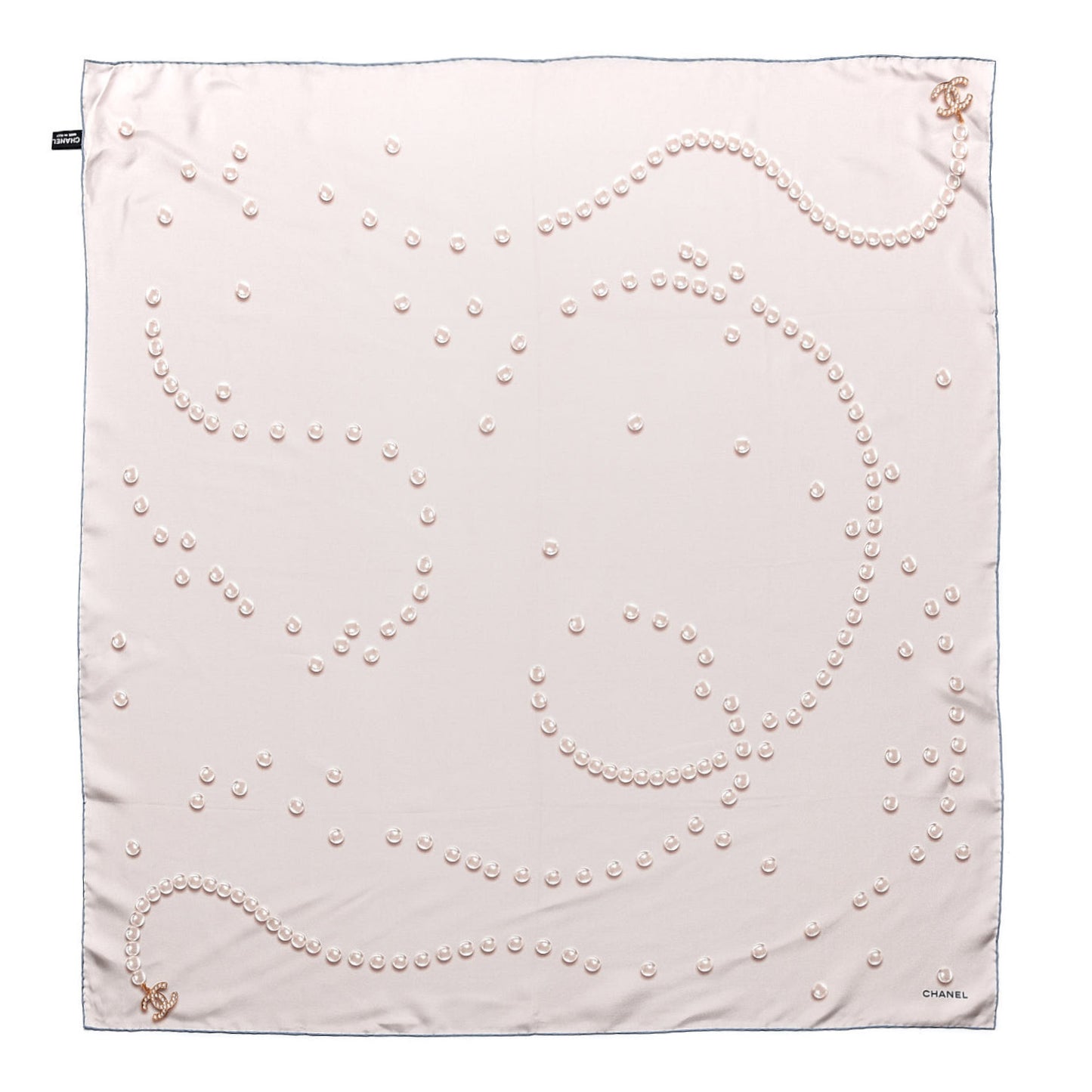 Silk Pearl Square Scarf Ivory