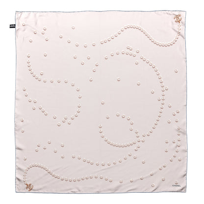 Chanel Silk Pearl Square Scarf Ivory 1 of 4