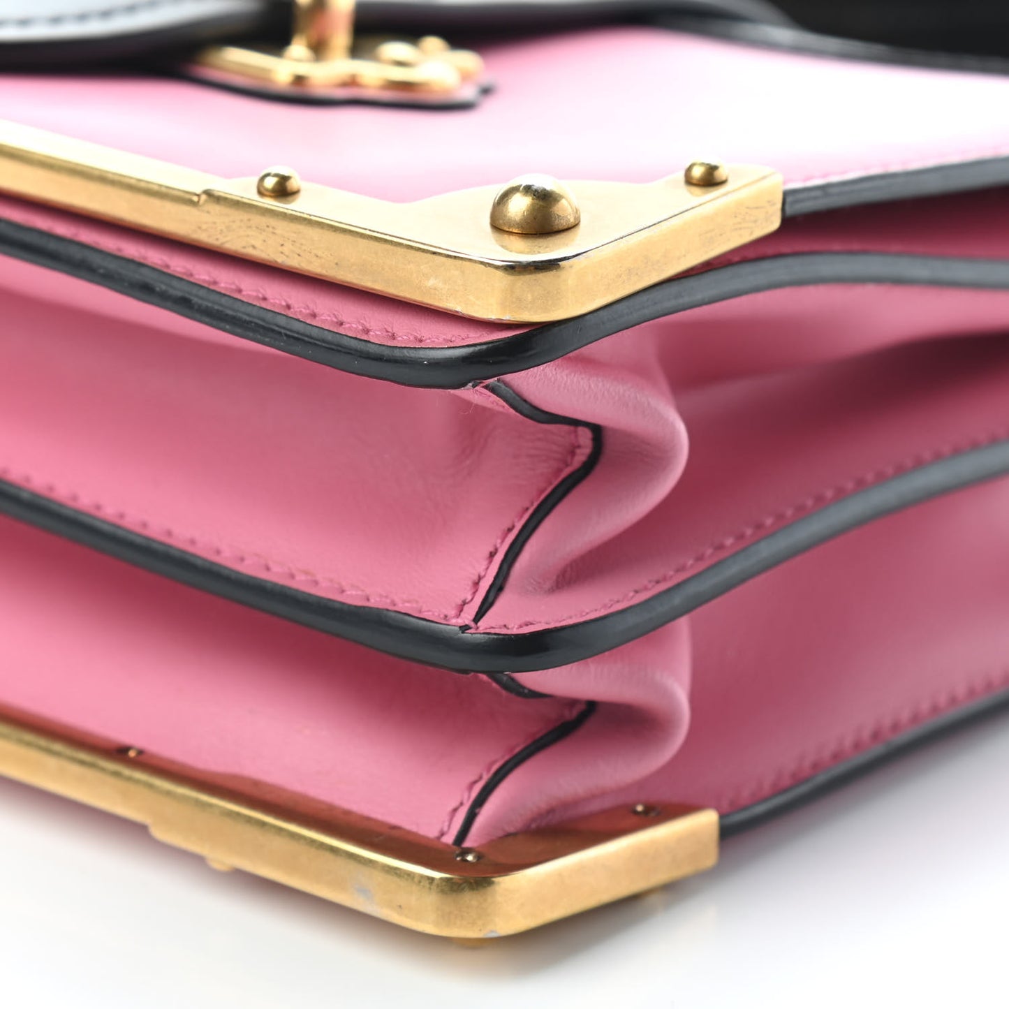 City Calf Saffiano Cahier Bag Fuxia Black
