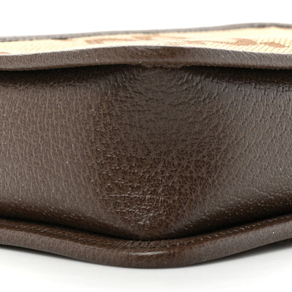 Gucci Monogram Jumbo GG Textured Dollar Calfskin Web Mini Crossbody Bag Camel Ebony New Acero 9 of 11