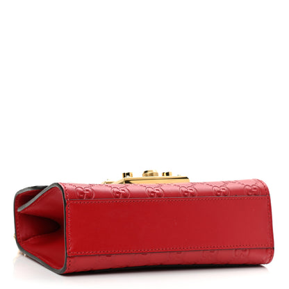 Gucci Guccissima Small Padlock Shoulder Bag Hibiscus Red 4 of 10