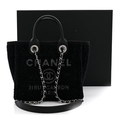 Chanel Lurex Canvas Mini Deauville Tote Black 11 of 11