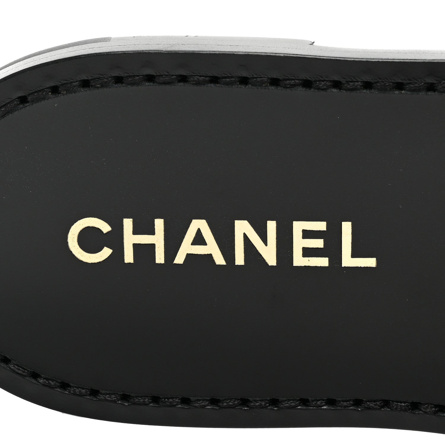 Chanel Calfskin Embroidered CC Sandal Mule 38 Black 7 of 9