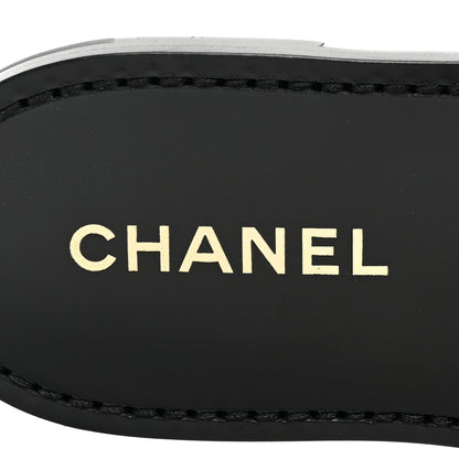 Chanel Calfskin Embroidered CC Sandal Mule 38 Black 7 of 9