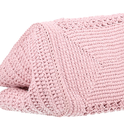 Miu Miu Fabric Crochet Knit Tote Alabaster Pink 9 of 10