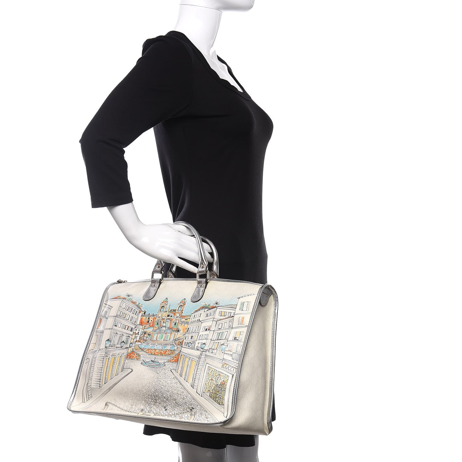 Gucci GG Plus Monogram Roma Print Medium Joy Tote Bag White 2 of 15