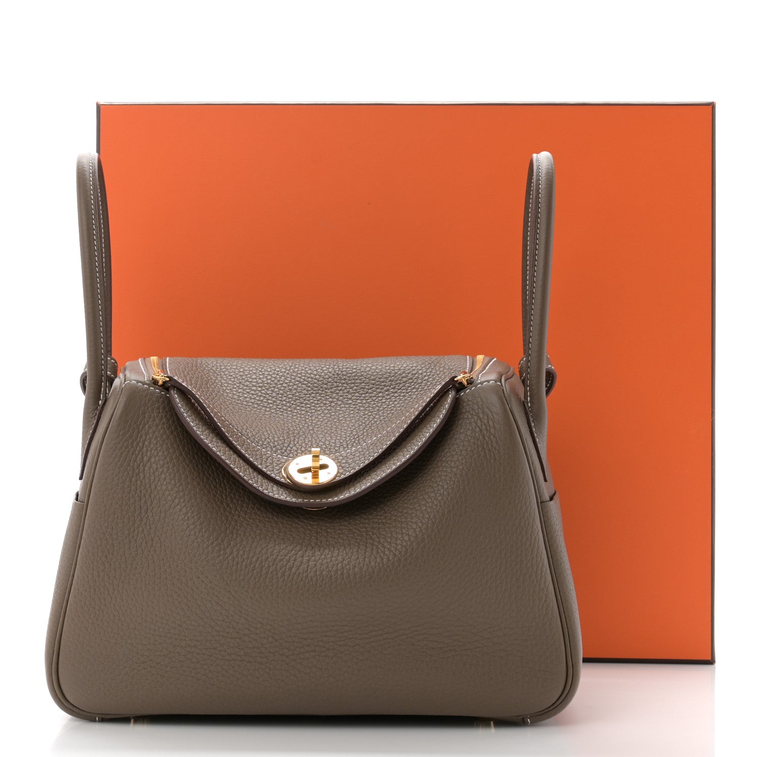Hermes Taurillon Clemence Lindy 26 Etoupe 11 of 11