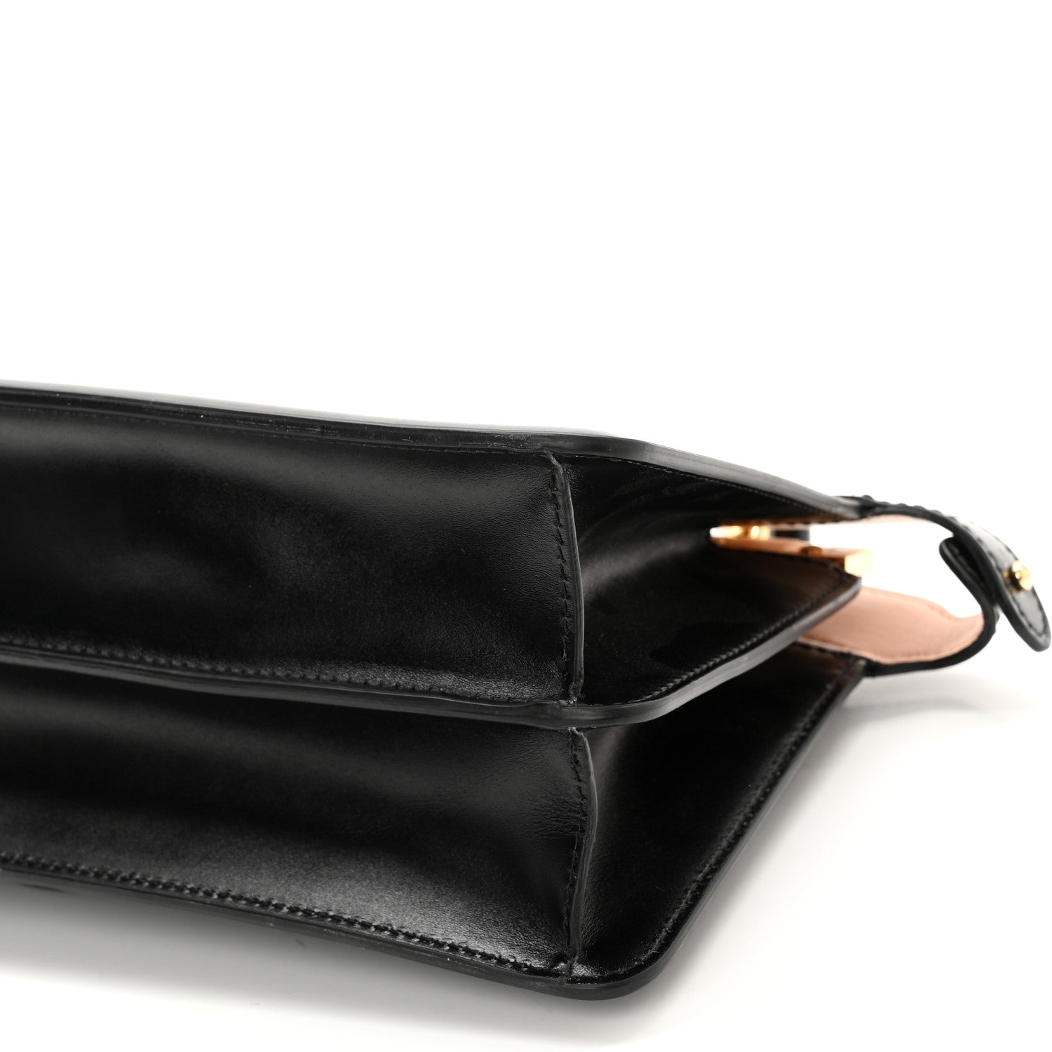 Fendi Vitello King Luxor Shiny Nappa Medium Peekaboo I SEE U East West Satchel Black Light Rose 10 of 10