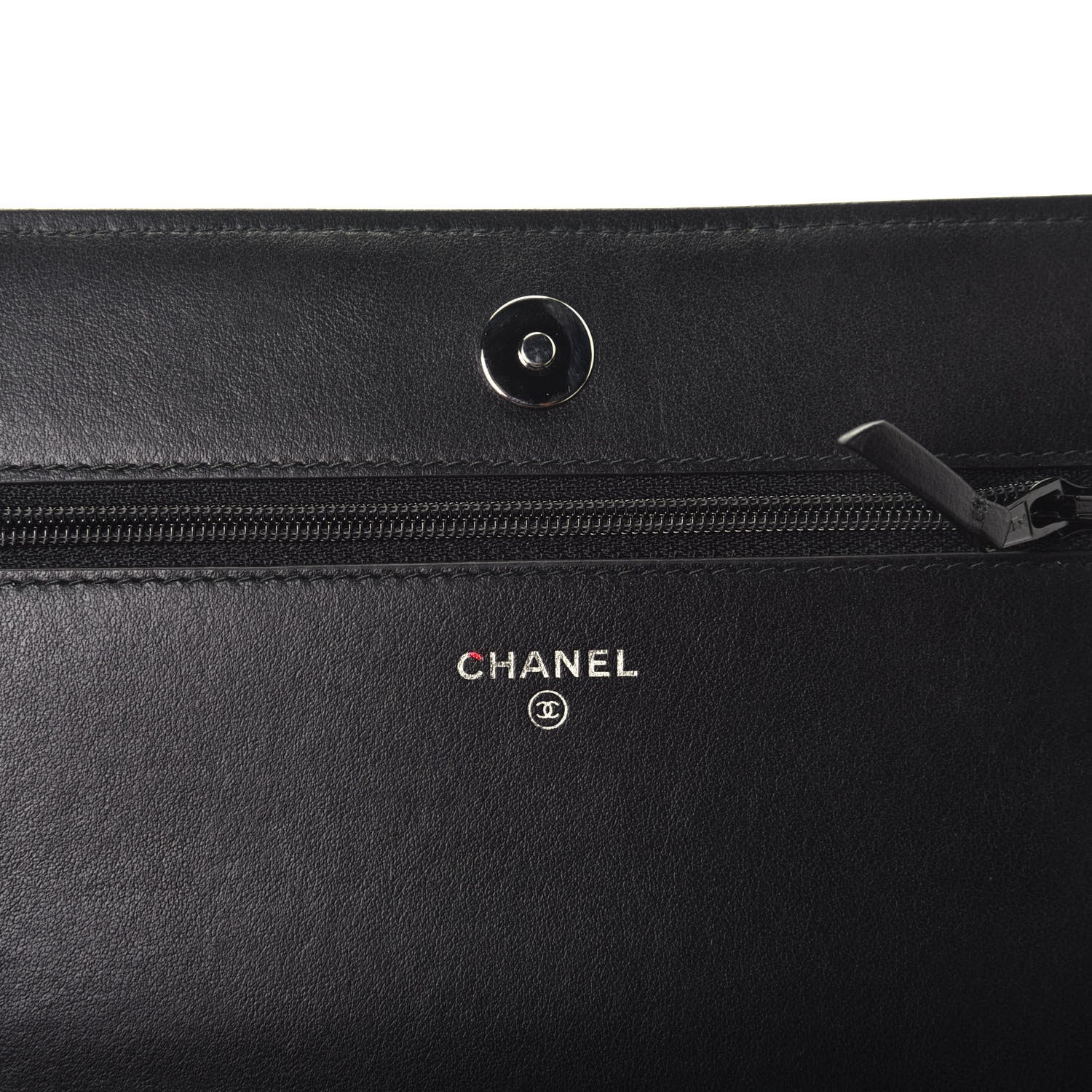 Chanel Calfskin Diagonal Chevron Quilted Tassel Wallet On Chain WOC Black 9 of 10