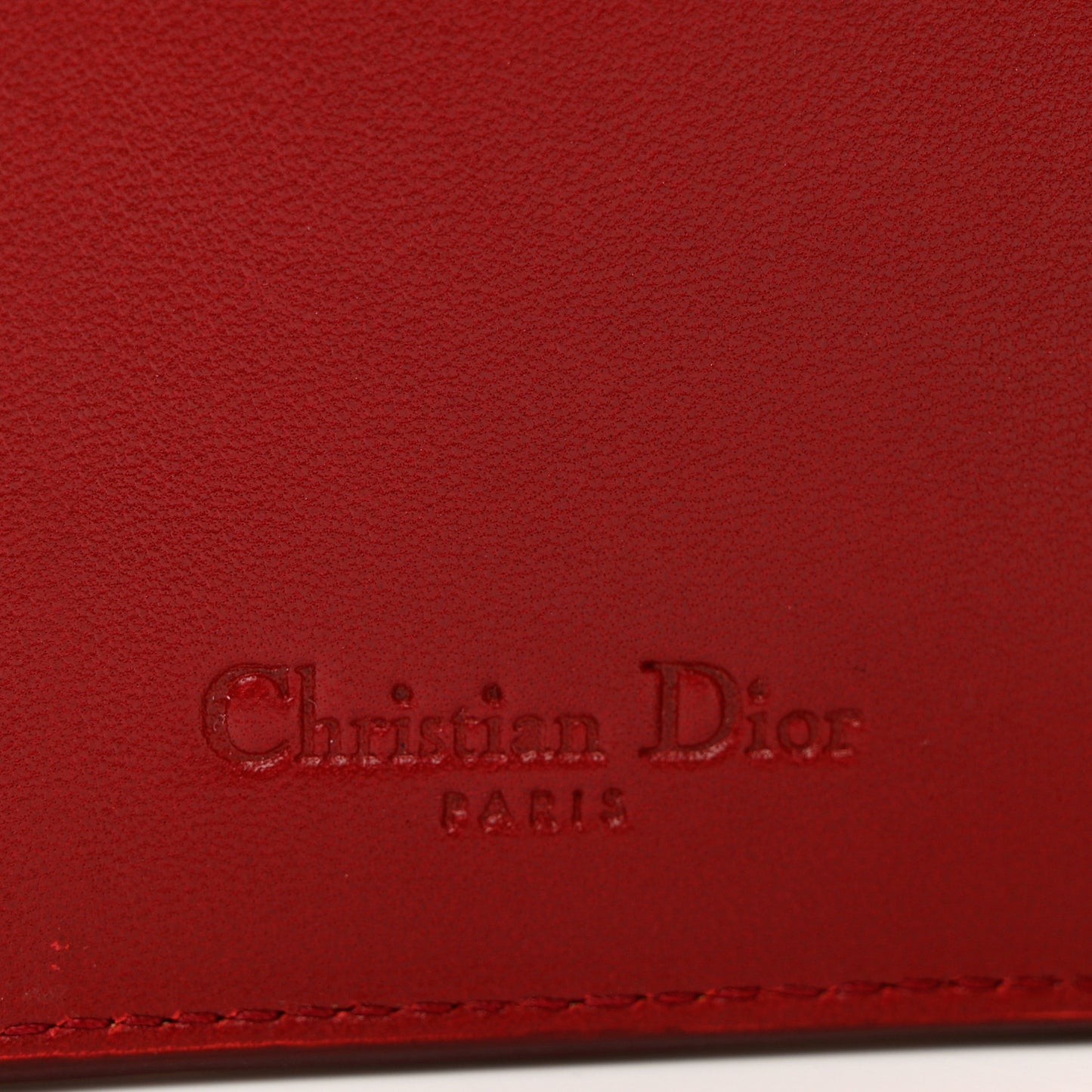 Lambskin Cannage Lady Dior Compact Wallet Red