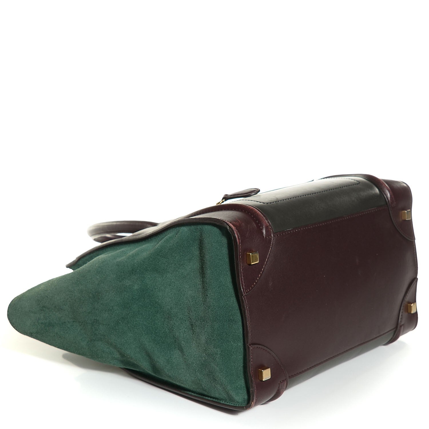 Celine Smooth Calfskin Suede Mini Tri-Color Luggage Burgundy 4 of 9