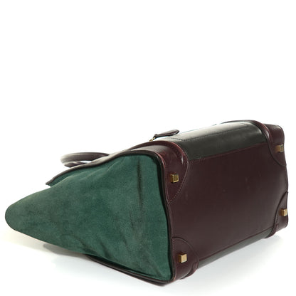 Celine Smooth Calfskin Suede Mini Tri-Color Luggage Burgundy 4 of 9