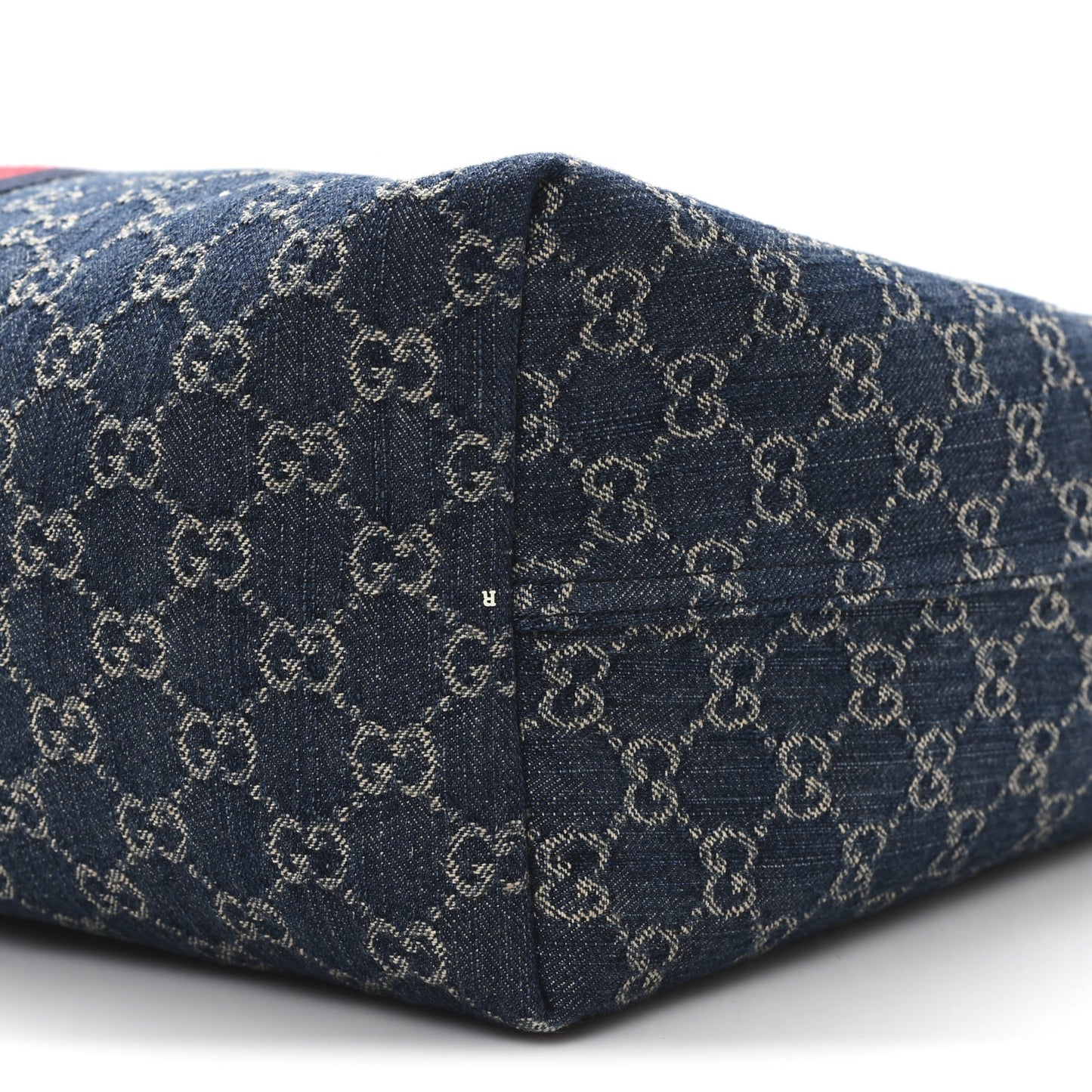 Denim GG Monogram Web Large Giglio Tote Blue