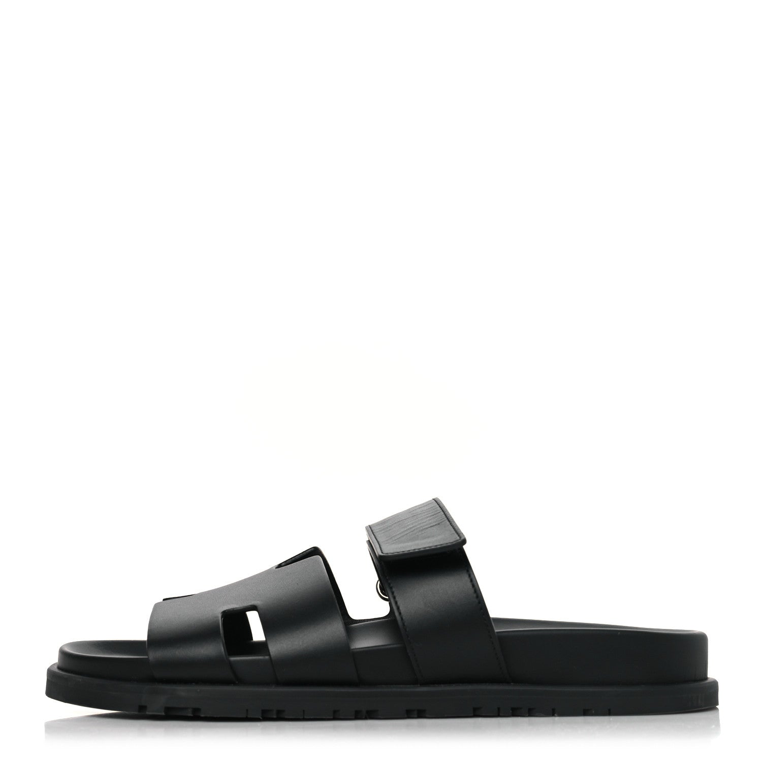 Hermes Calfskin Womens Chypre Sandals 40 Black 1 of 9
