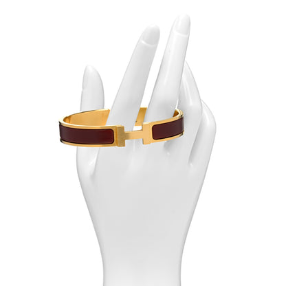 Hermes Enamel Narrow Clic Clac HH Bracelet Rouge 2 of 5