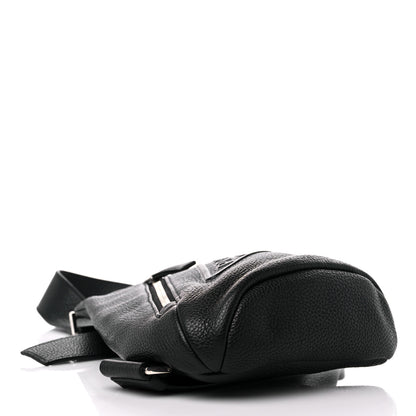Prada Vitello Daino Logo Embossed Cross Sling Backpack Black 3 of 7