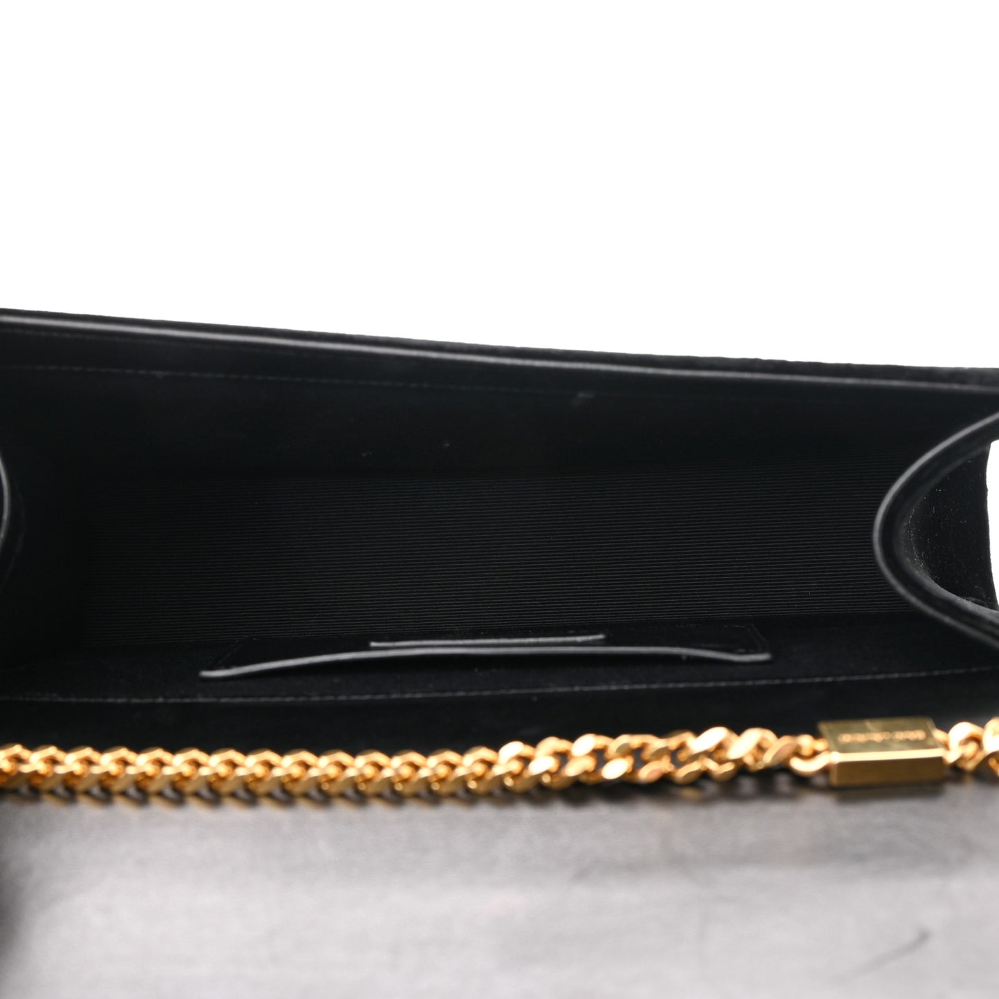 Velvet Medium Monogram Kate Tassel Shoulder Bag Black