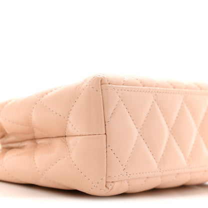 Chanel Shiny Aged Calfskin Quilted Nano Kelly Shopper Beige Beige 9 of 10
