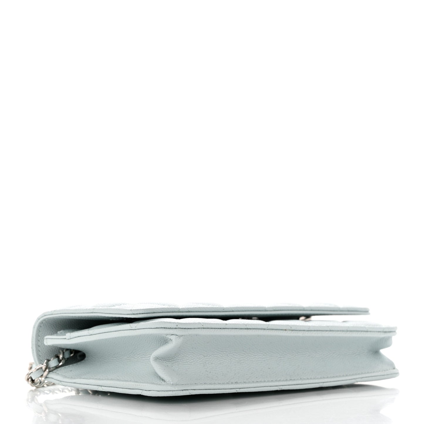 Caviar Quilted Wallet on Chain WOC Light Blue