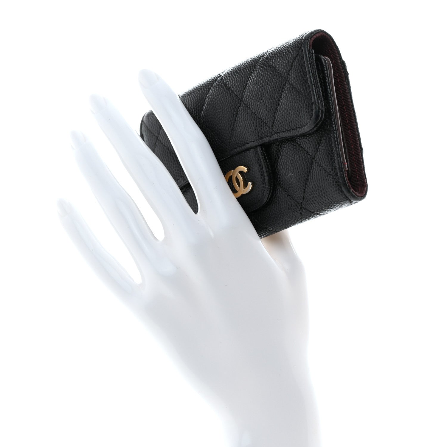 Chanel Caviar Quilted Classic 4 Key Holder Wallet Black 2 of 11