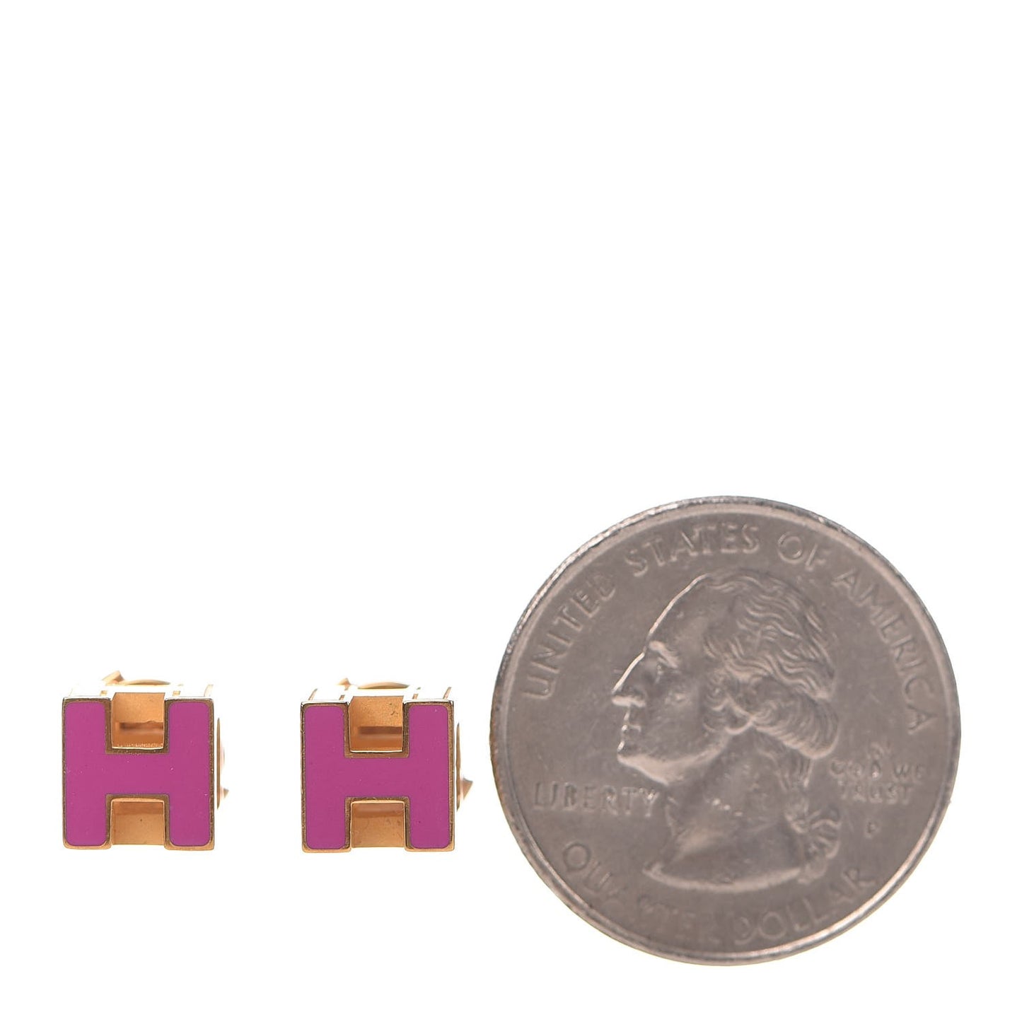 Gold Lacquered Cage d'H Earrings Rose Indien
