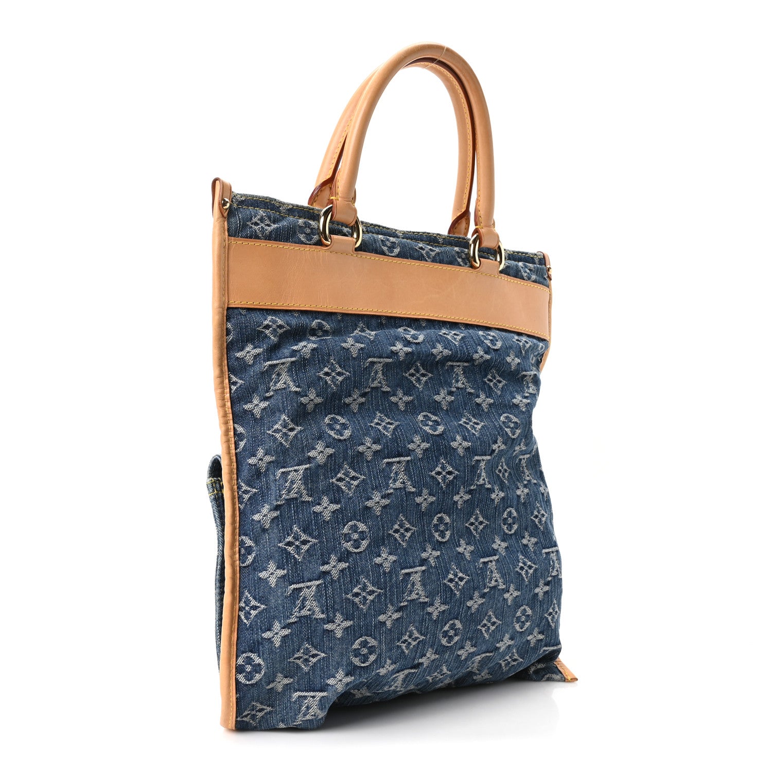 Louis Vuitton Monogram Denim Sac Plat Blue 3 of 9