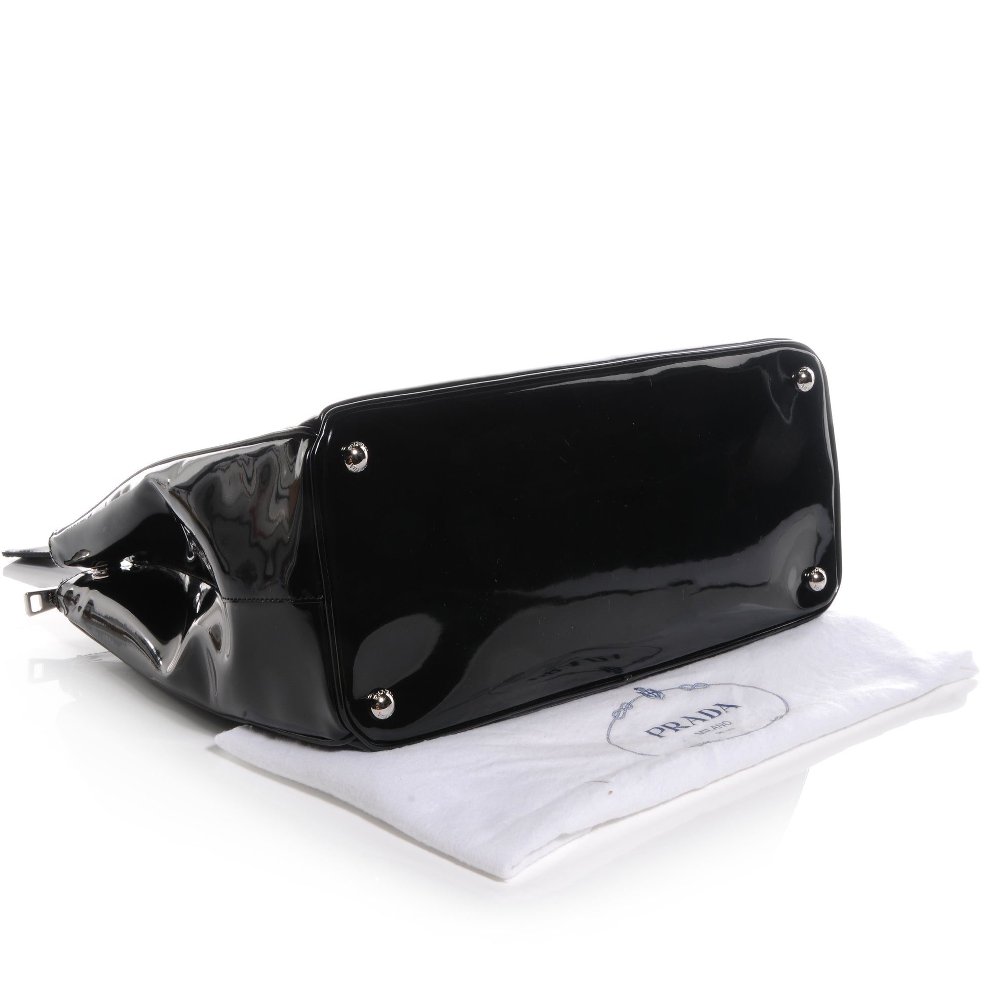 Prada Spazzolato Double Zip Medium Tote Nero Black 4 of 9