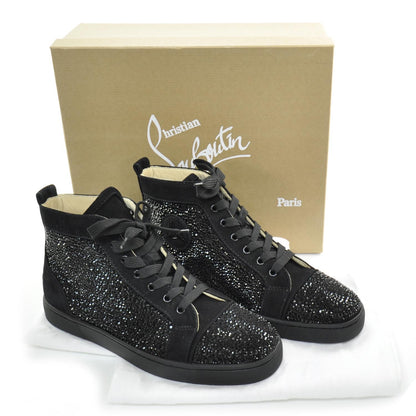 Christian Louboutin Veau Velours Strass Louis Flat Sneakers 42.5 Hematite Version 5 of 8
