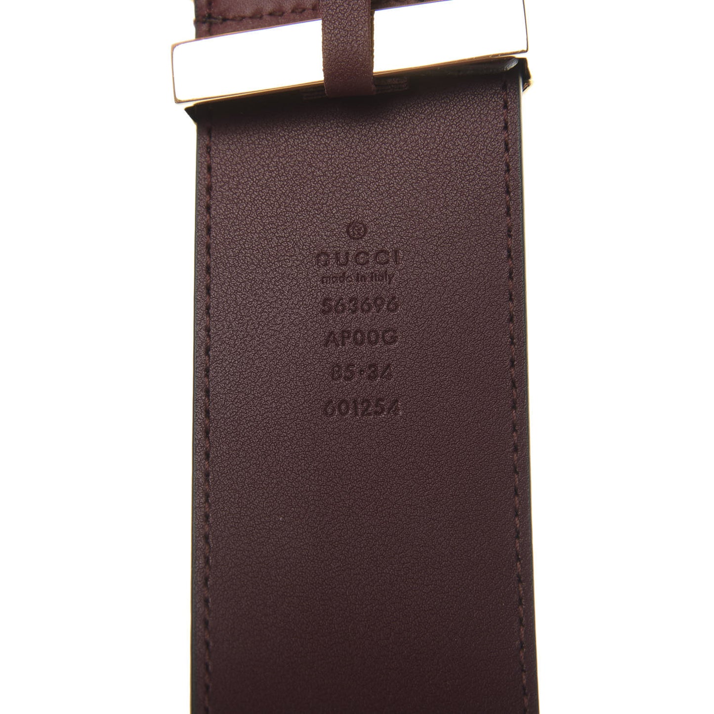 Calfskin Lizard Double G 50mm Belt 85 34 Vintage Bordeaux