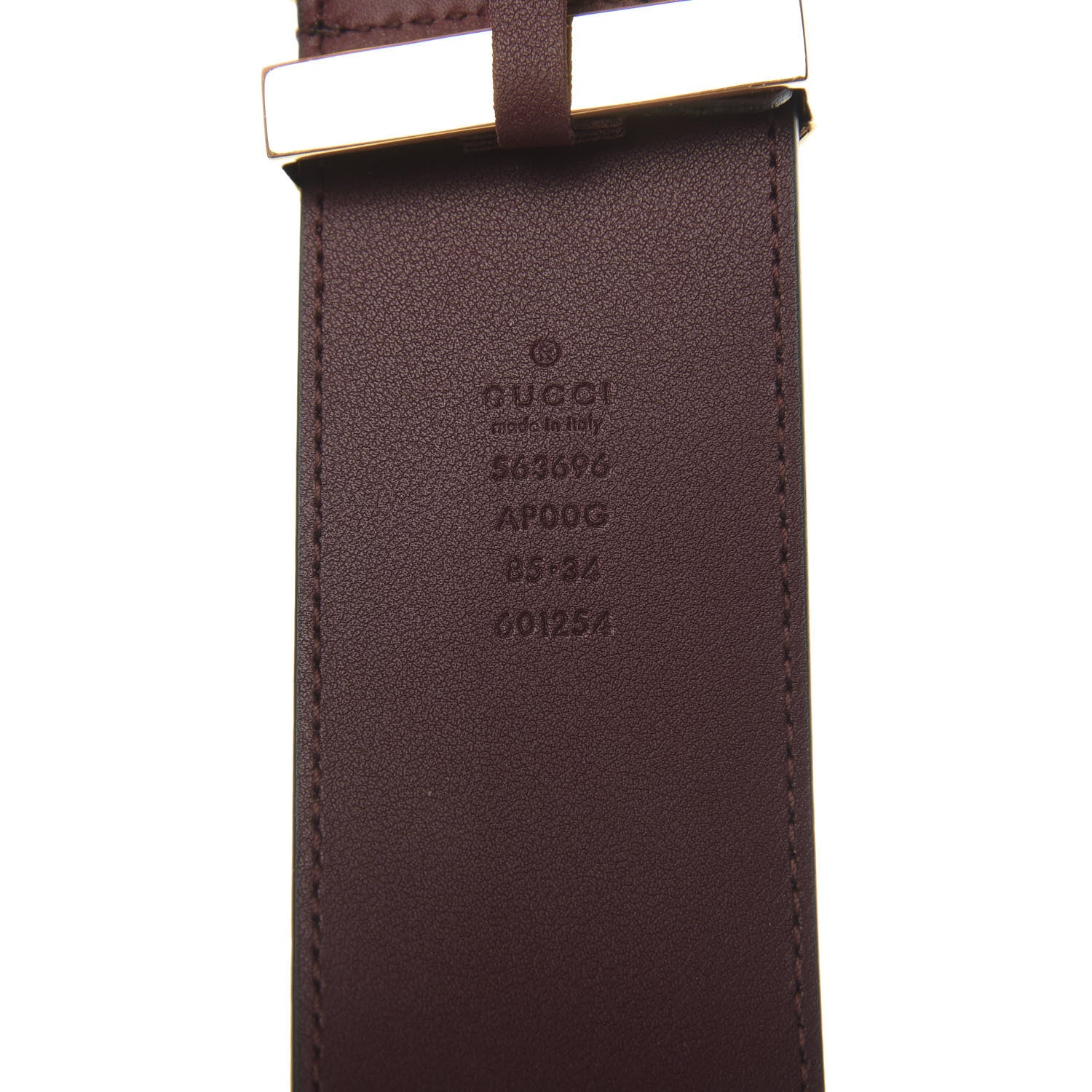 Gucci Calfskin Lizard Double G 50mm Belt 85 34 Vintage Bordeaux 3 of 5