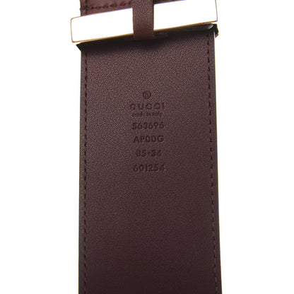 Gucci Calfskin Lizard Double G 50mm Belt 85 34 Vintage Bordeaux 3 of 5