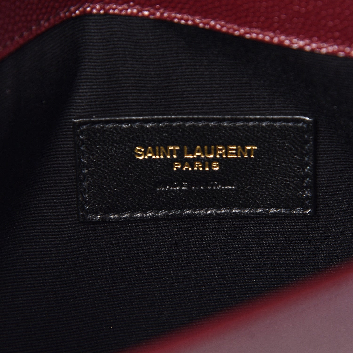 Saint Laurent Grain De Poudre Uptown Pouch Burgundy 6 of 9