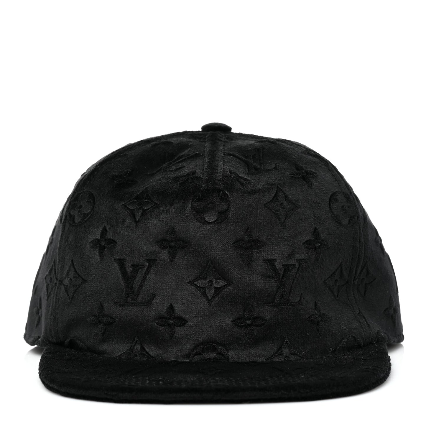 Jacquard Velvet Monogram Cap M Black