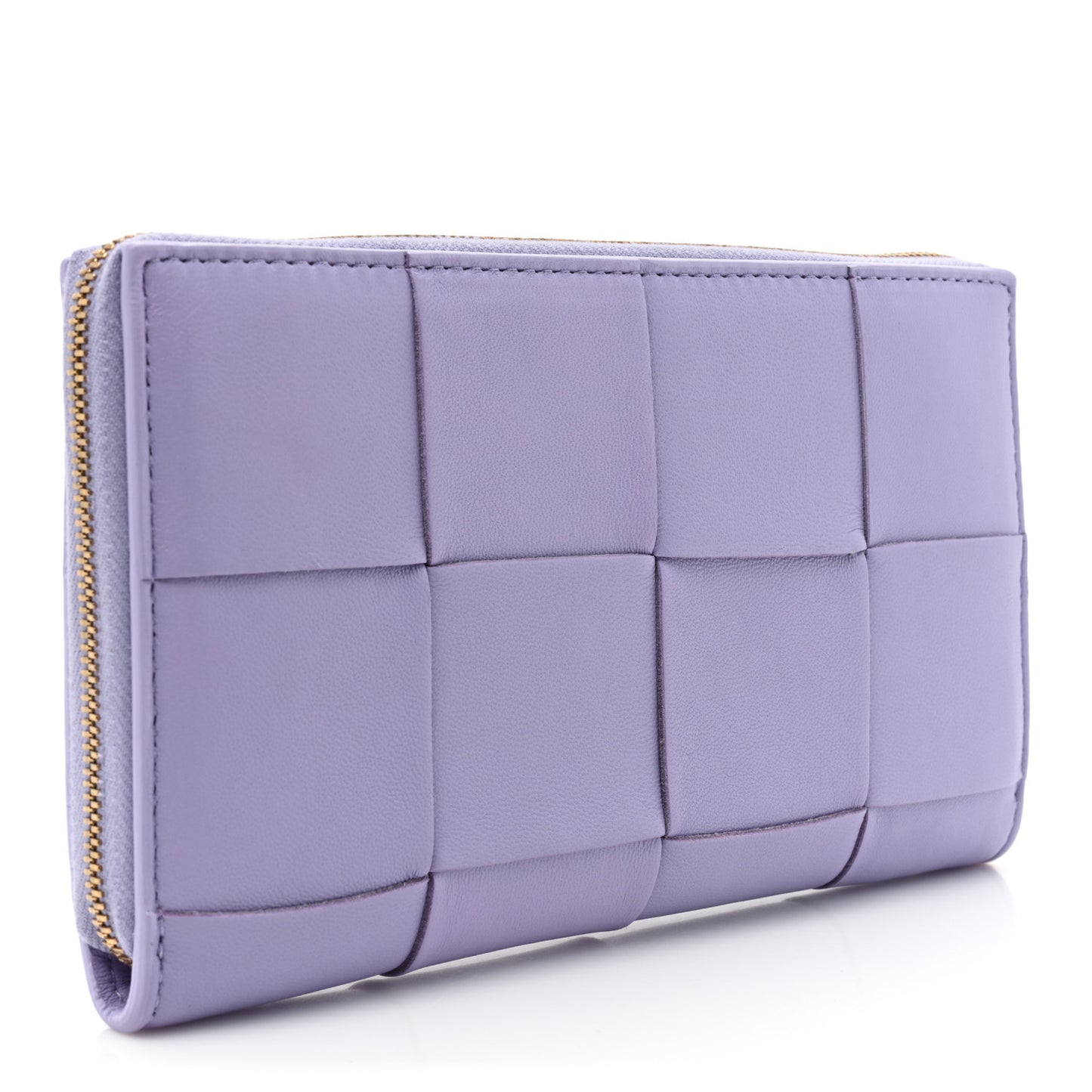 Shiny Calfskin Intreccio Wallet Wisteria