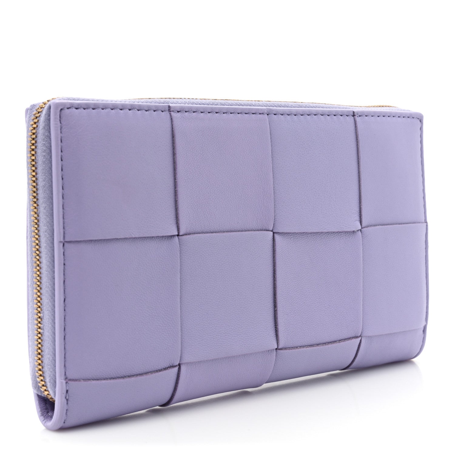 Bottega Veneta Shiny Calfskin Intreccio Wallet Wisteria 3 of 10