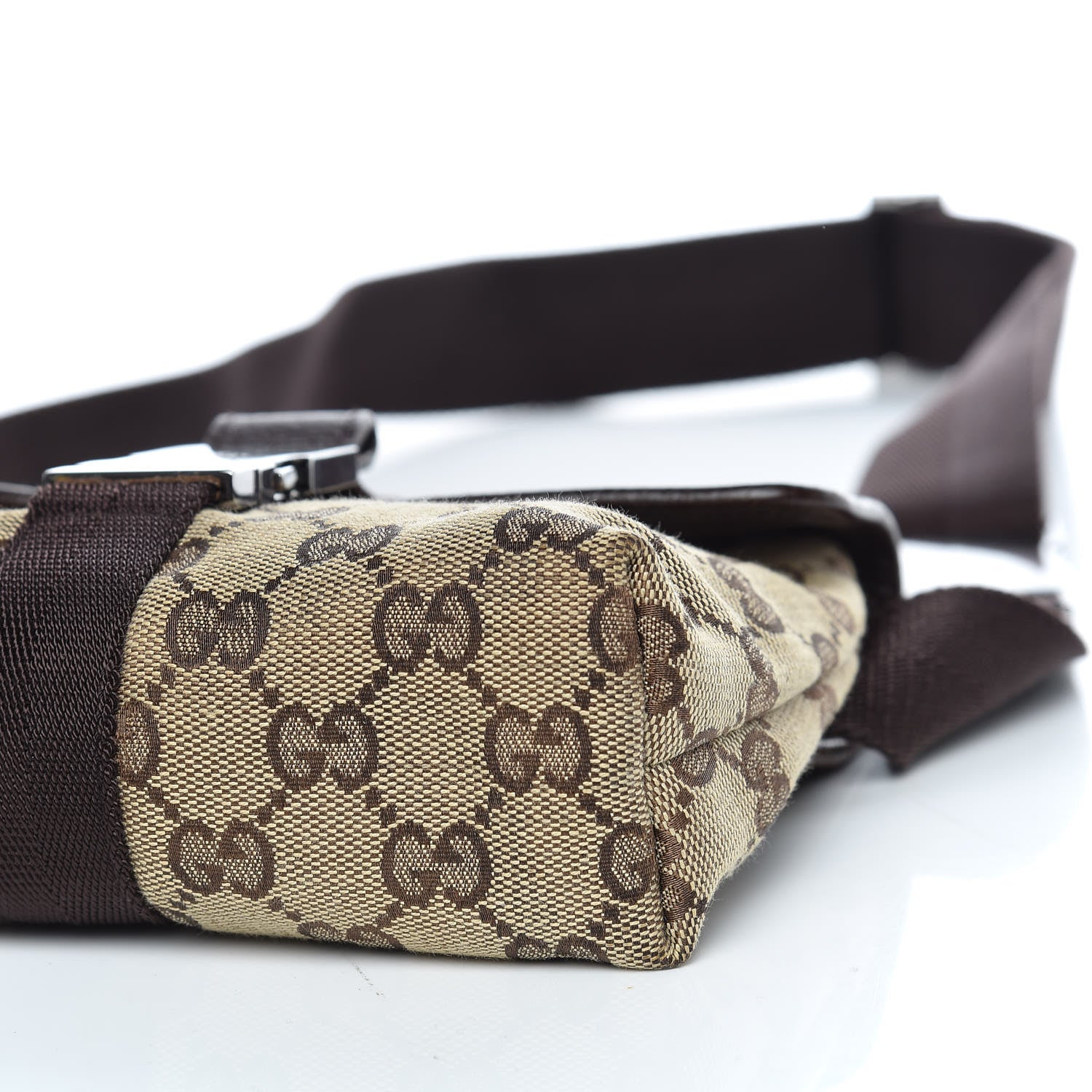 Gucci Monogram Waist Pouch Bag Dark Brown 8 of 12