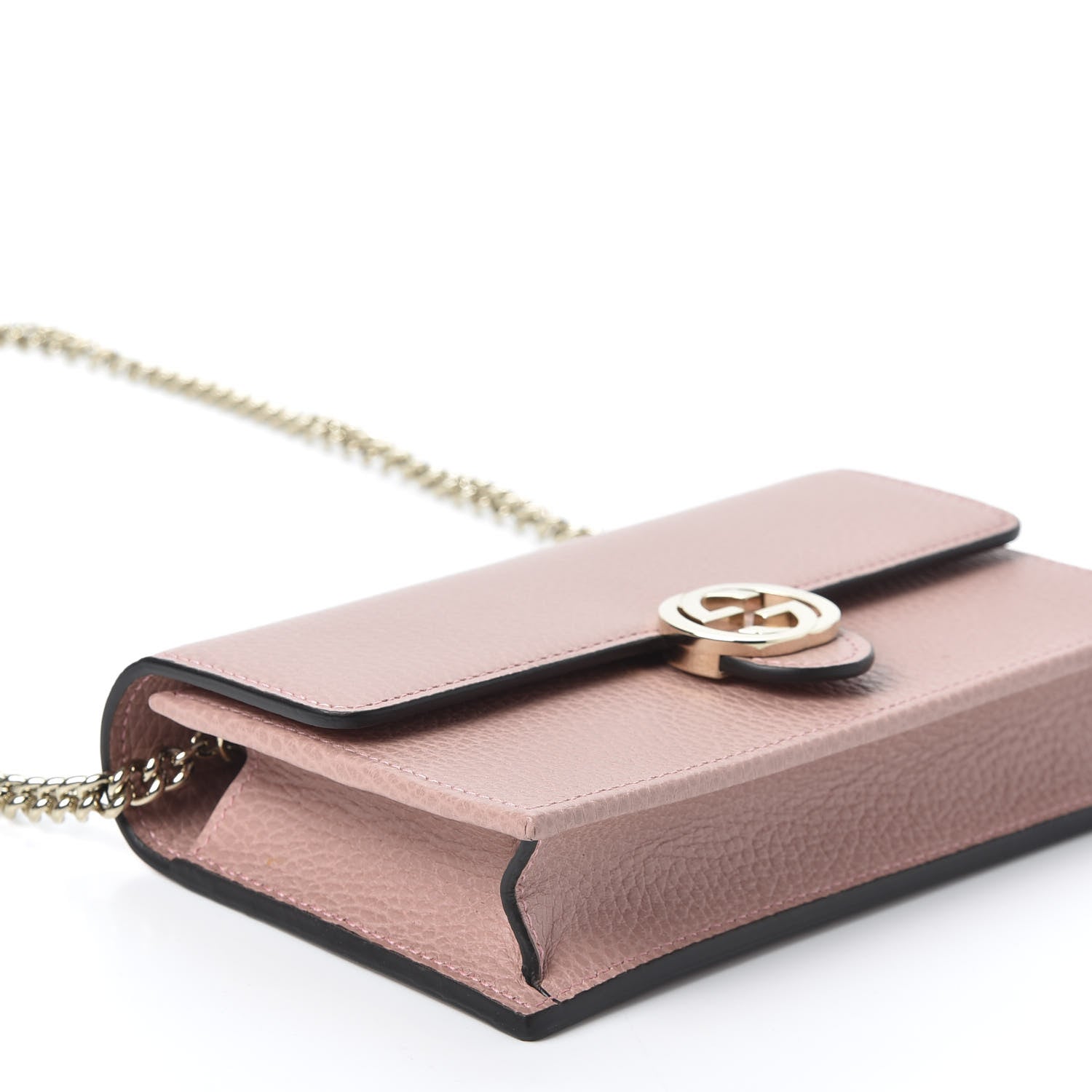 Gucci Dollar Calfskin Interlocking G Chain Wallet Soft Pink 5 of 9