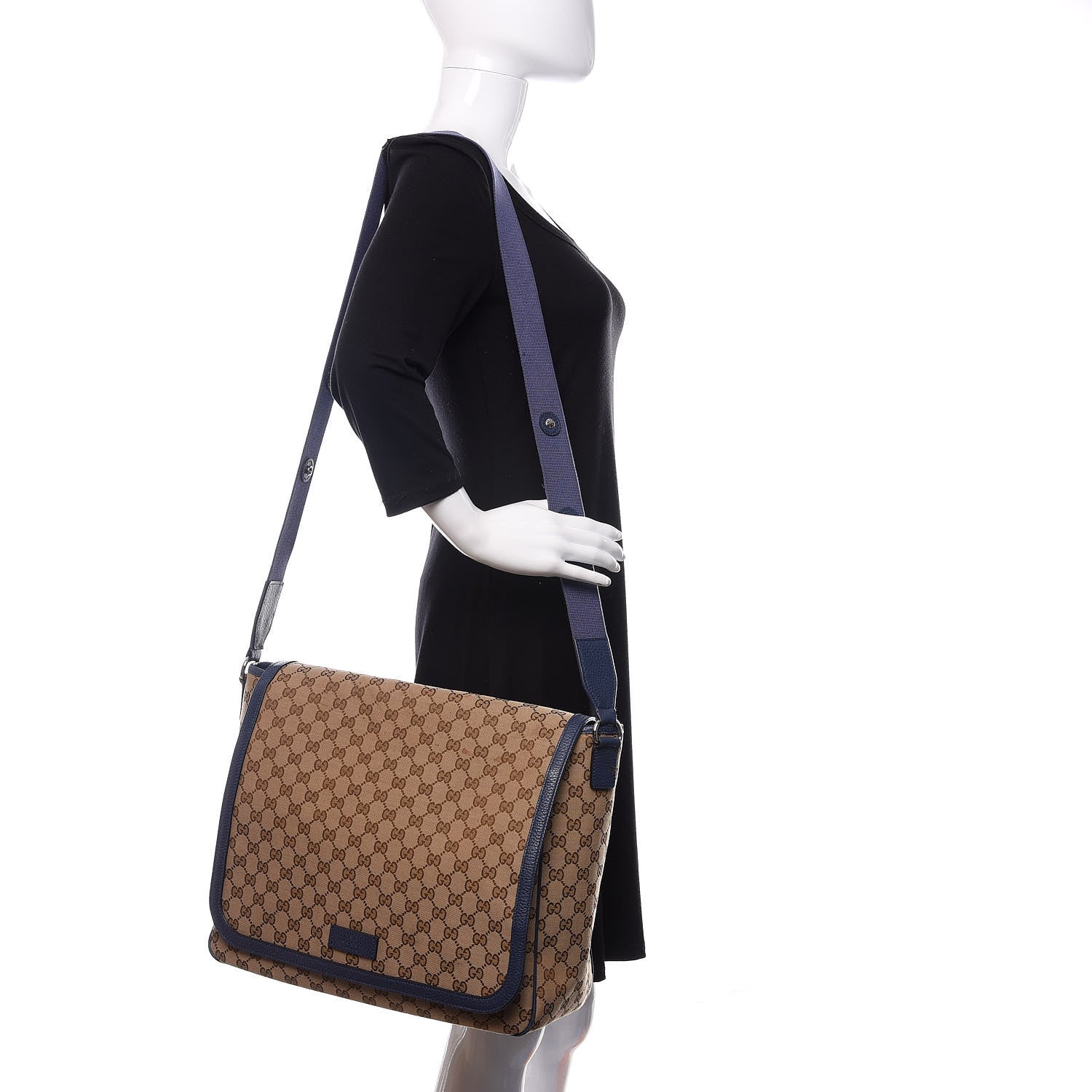 Gucci Monogram Convertible Diaper Bag Blue 2 of 15