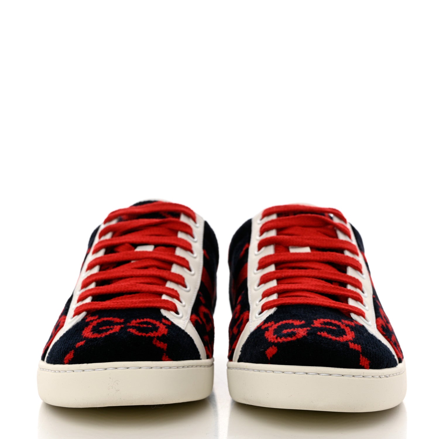 Gucci Terry Cloth GG Monogram Web Womens Ace Sneakers 37.5 Blue Red 2 of 9