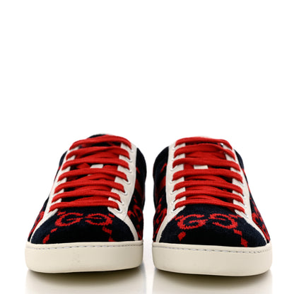 Gucci Terry Cloth GG Monogram Web Womens Ace Sneakers 37.5 Blue Red 2 of 9