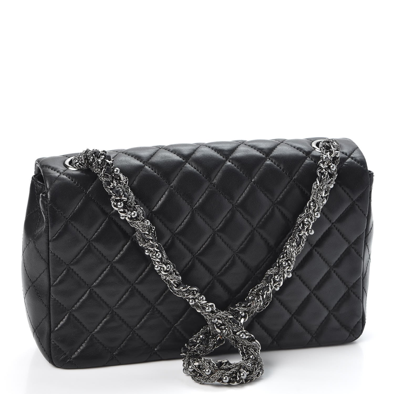 Chanel Lambskin Quilted Medium Westminster Pearl Flap Black 2 of 9