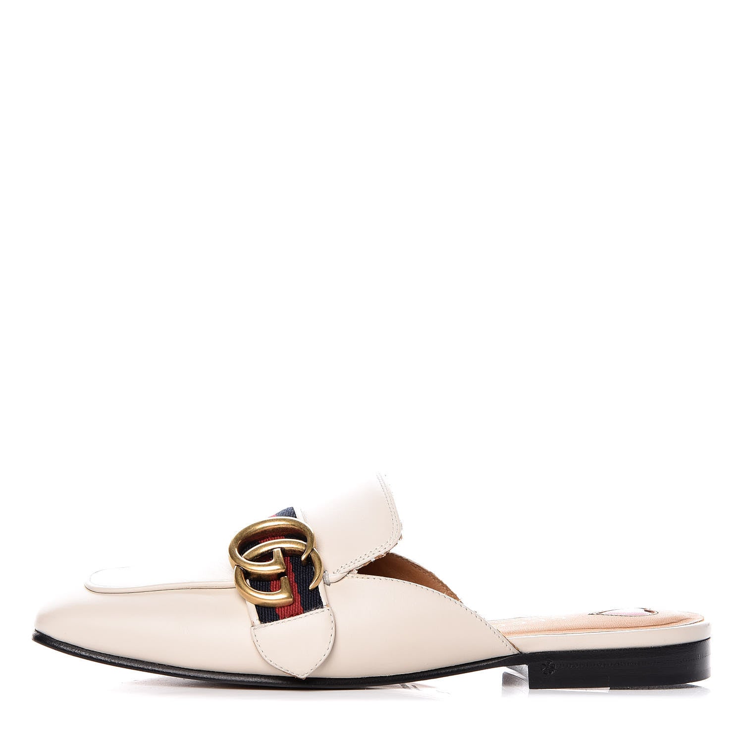 Gucci Calfskin Web Womens Peyton GG Slippers 35 Mystic White 1 of 11