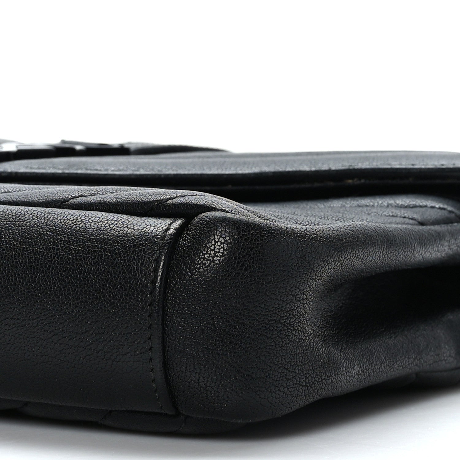 Saint Laurent Sheepskin Matelasse Chevron Monogram Monochrome Medium College Bag Black 8 of 9