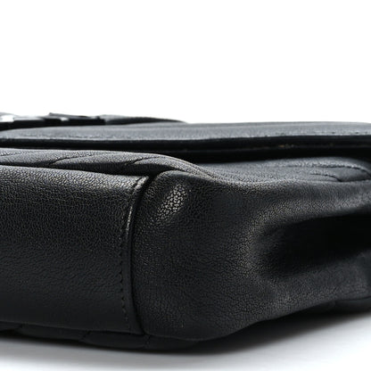 Saint Laurent Sheepskin Matelasse Chevron Monogram Monochrome Medium College Bag Black 8 of 9