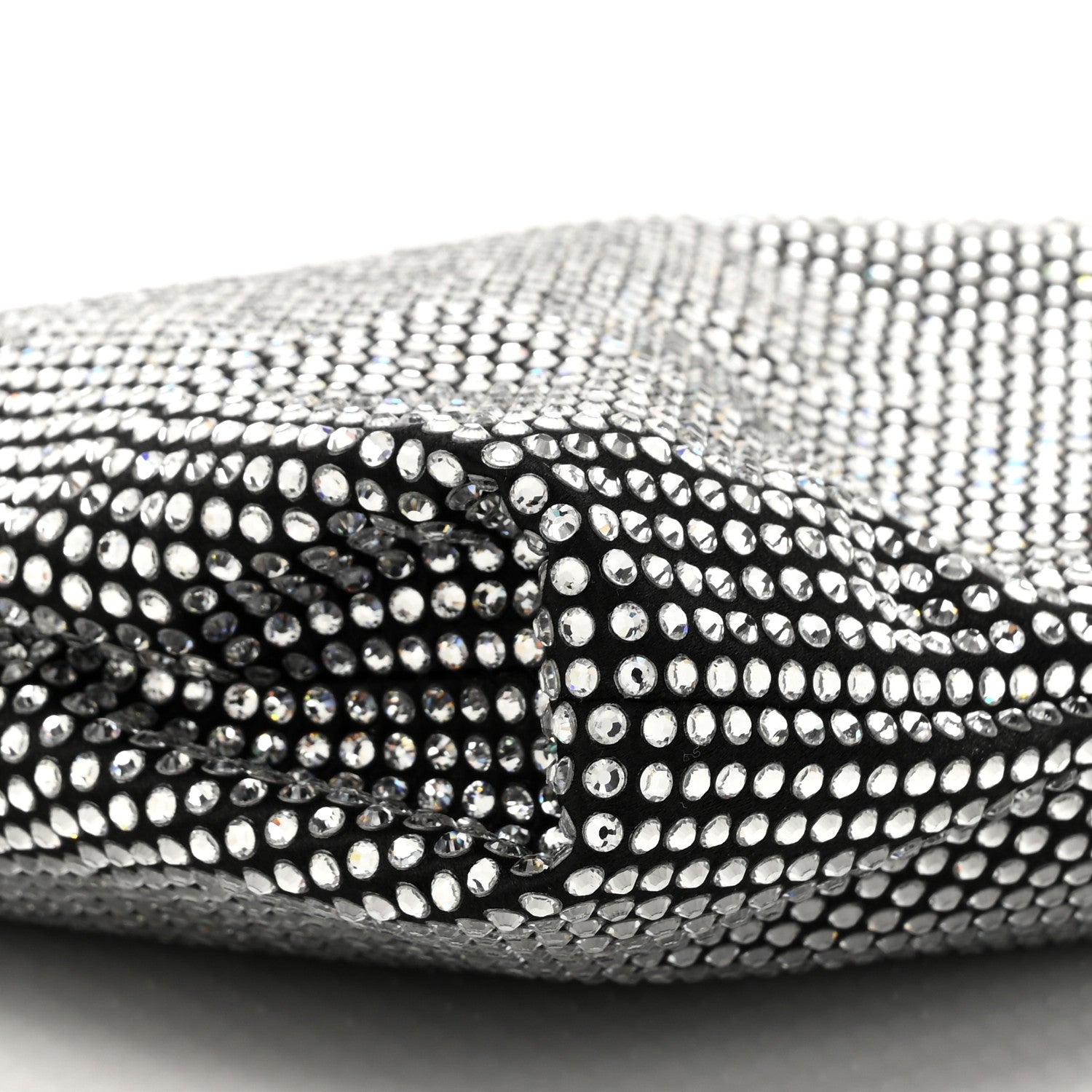 Jimmy Choo Suede Crystal Chain Top Handle Bag Silver Black 9 of 9