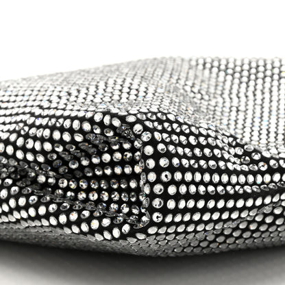 Jimmy Choo Suede Crystal Chain Top Handle Bag Silver Black 9 of 9