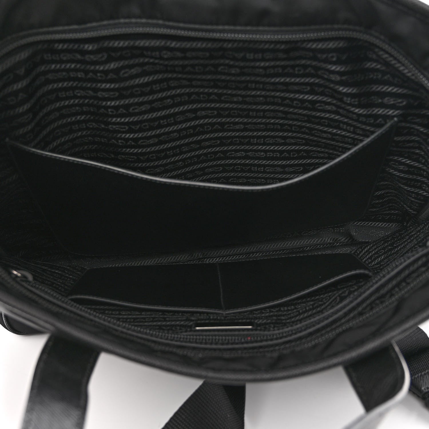 Prada Tessuto Nylon Saffiano Tote Black 5 of 13