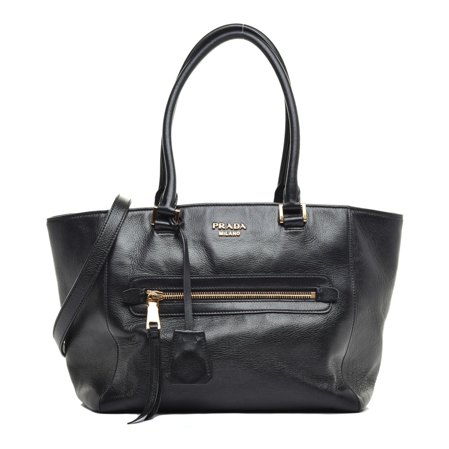 Prada Glace Calfskin Shopping Tote Black 1 of 9