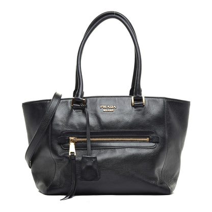 Prada Glace Calfskin Shopping Tote Black 1 of 9