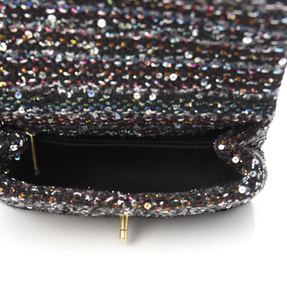 Chanel Tweed Sequin Mini Coco Handle Flap Black 5 of 11